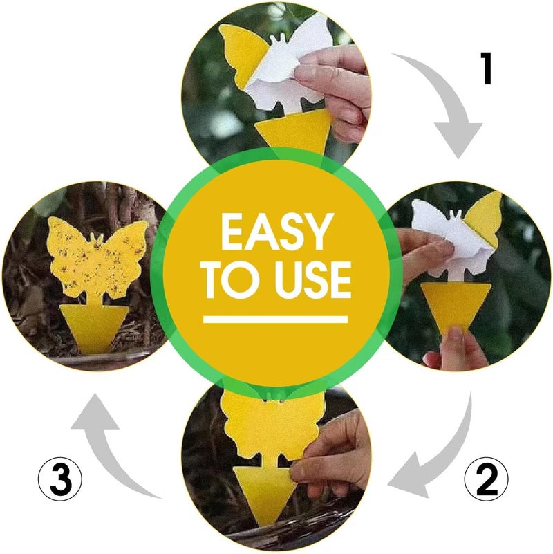 Cleanuper 58 Pcs Flying Insect Traps for Plants,Indoors, Outdoors, Kitchen, Office, Yellow Sticky Traps for Fungus Gnat, Fly and Flying Insects, Non-Toxic & Odorless, Kid & Pet Safe, Economic Pack - Image 3